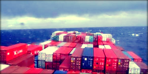 2013.03.19 - Container Ship Capsizes Northeast of Longkou in Shandong Province East China Figure 1